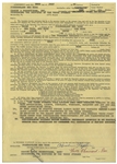 Two 1961-62 Contracts Signed by Moe Howard -- One 8.5'' x 11'' Signed Regarding a Stooges Song; Other 8.5'' x 17'' Signed Regarding a Three Stooges Performance -- Very Good Condition
